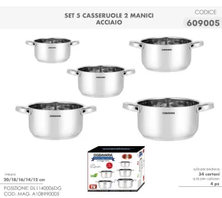 Set pentole 5 pezzi