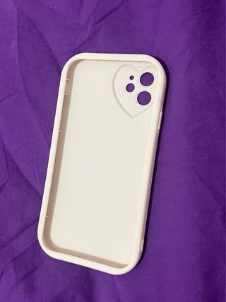 Custodia per iPhone 11 con quadri viola e cuori