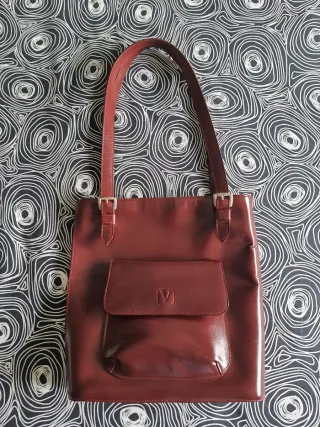 Bolso Piel Vintage Burdeos