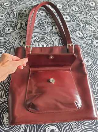 Bolso Piel Vintage Burdeos