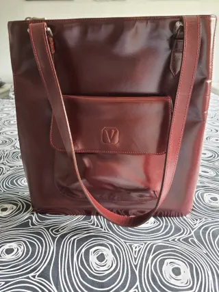 Bolso Piel Vintage Burdeos