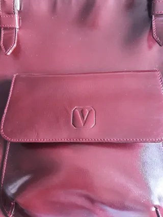 Bolso Piel Vintage Burdeos