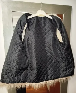 Chaleco pelo beige y negro