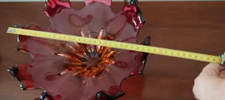 Centrotavola vintage vetro foglia