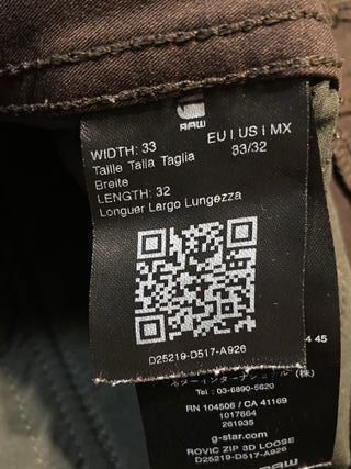 Pantalones G-Star Raw Rovic Zip 3D Loose W33 L32