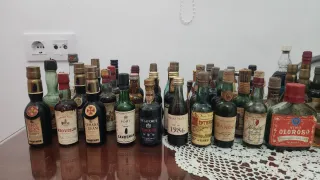 Lotto di antiche bottiglie di liquore e vino