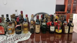 Lotto di antiche bottiglie di liquore e vino