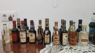 Lotto di antiche bottiglie di liquore e vino