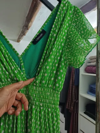 Vestido verde estampado