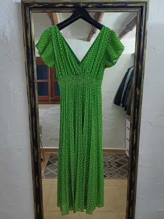 Vestido verde estampado