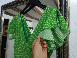 Vestido verde estampado