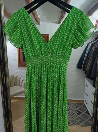 Vestido verde estampado