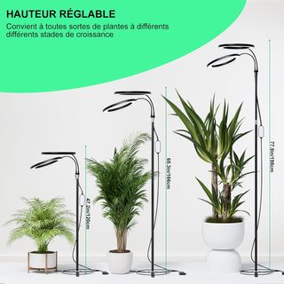 Lámpara LED plantas 2 cabezales espectro completo