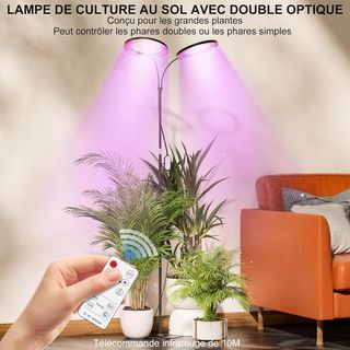 Lámpara LED plantas 2 cabezales espectro completo