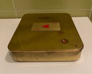 Set 2 mazzi carte Modiano scatola Ottone