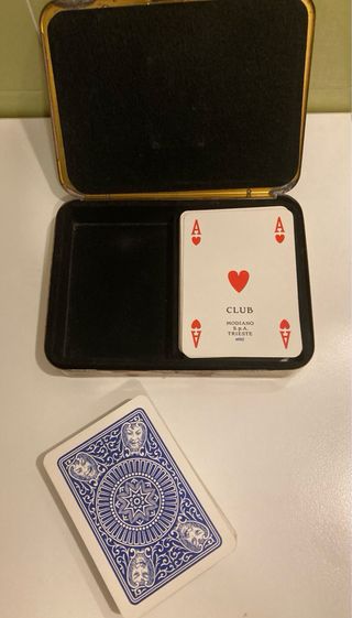 Set 2 mazzi carte Modiano scatola Ottone
