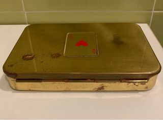 Set 2 mazzi carte Modiano scatola Ottone