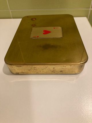 Set 2 mazzi carte Modiano scatola Ottone