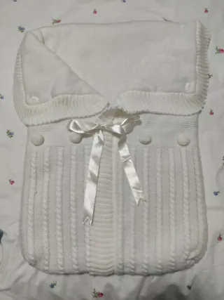 Saco para cochecito de bebé punto blanco