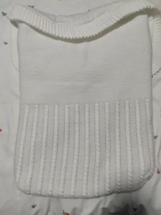 Saco para cochecito de bebé punto blanco
