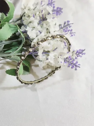 Pulsera vintage diseño floral de plata