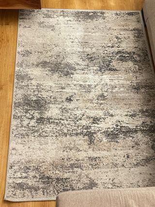 Alfombra moderna gris y beige