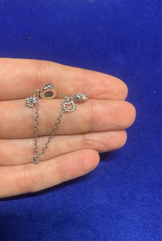 Cadena Seguridad Huella Gato Pulsera Pandora Plata