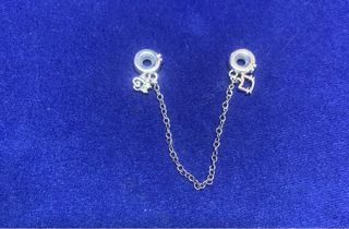 Cadena Seguridad Huella Gato Pulsera Pandora Plata