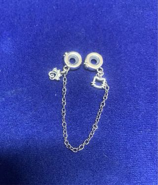 Cadena Seguridad Huella Gato Pulsera Pandora Plata