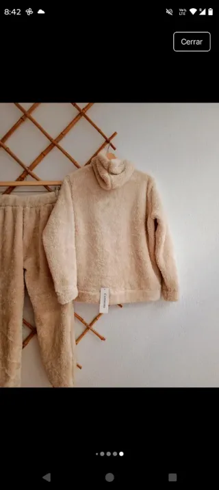 Conjunto peluche Cantarana crema Talla XL/XXL.