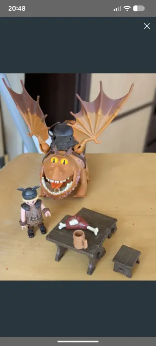 Playmobil Dragón Barrilete con Vikingo y Mesa