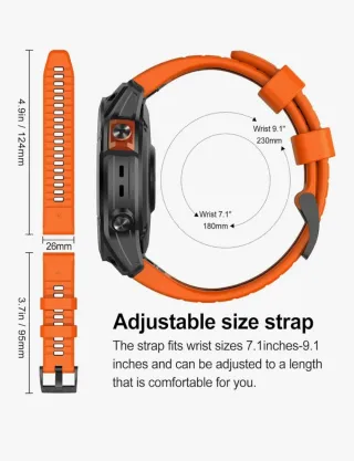Cinturino Garmin Fenix Arancione Nero