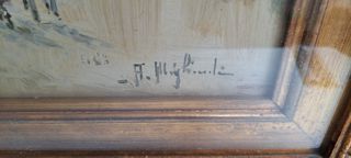 Antonio Migliardi Dipinto Olio su Tela/o Legno Qua