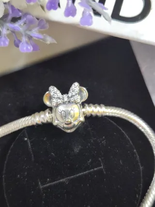 Pulsera Pandora Minnie Mouse Plata.  Talla 18cm