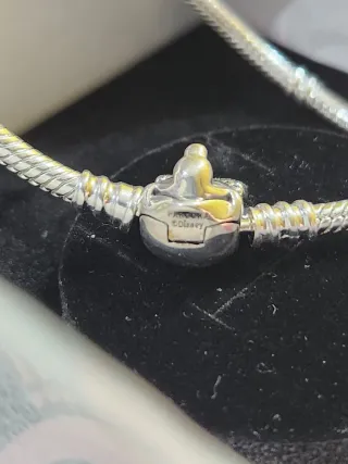 Pulsera Pandora Minnie Mouse Plata.  Talla 18cm