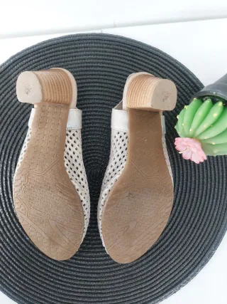 Sandalias Pitillos Plateadas Talla 37