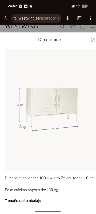 Aparador metálico blanco Mustard Made