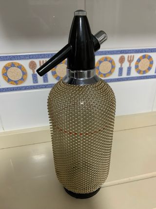 Sifón cristal malla dorada