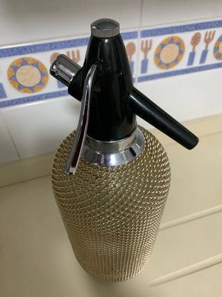 Sifón cristal malla dorada