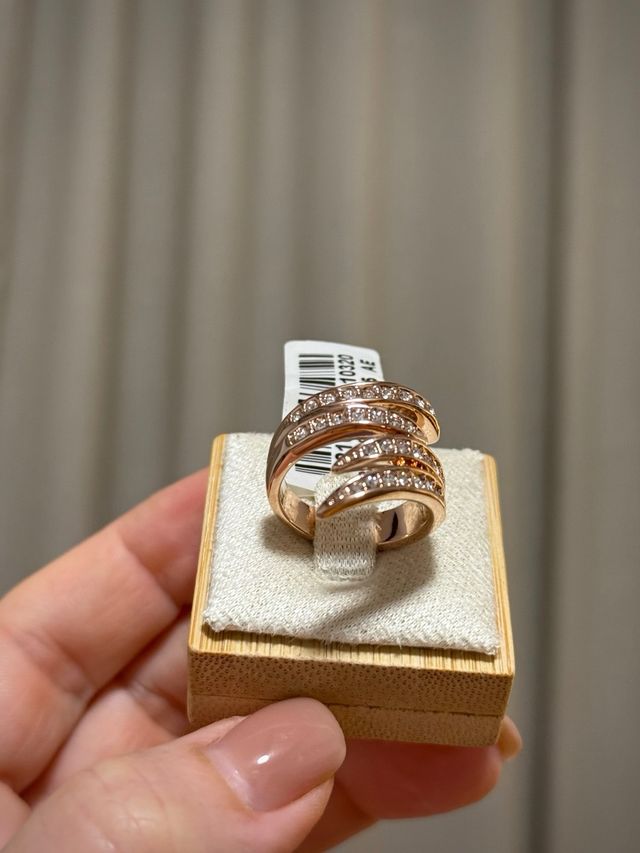 Anillo Baño Oro Circonitas Talla 17.7 mm