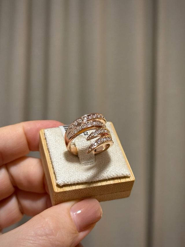 Anillo Baño Oro Circonitas Talla 17.7 mm