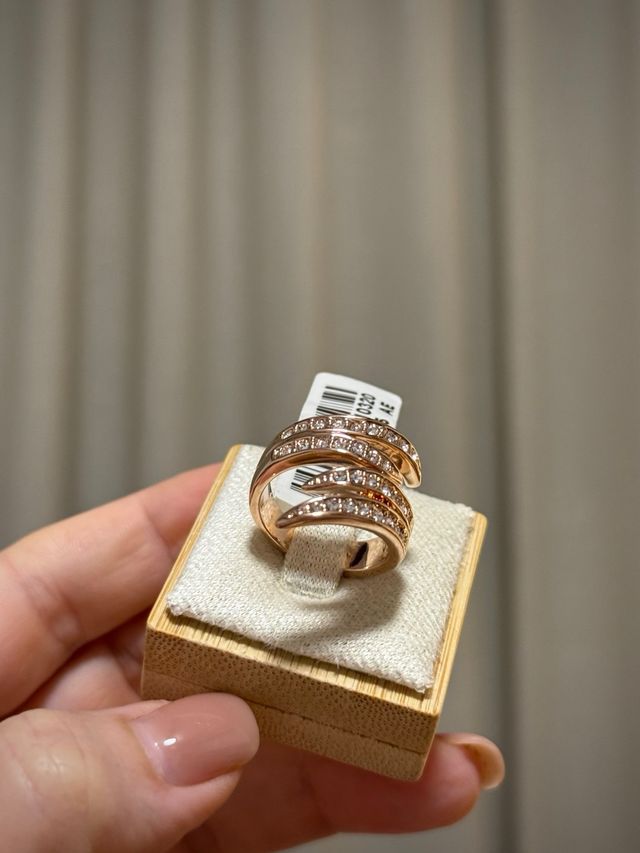 Anillo Baño Oro Circonitas Talla 17.7 mm