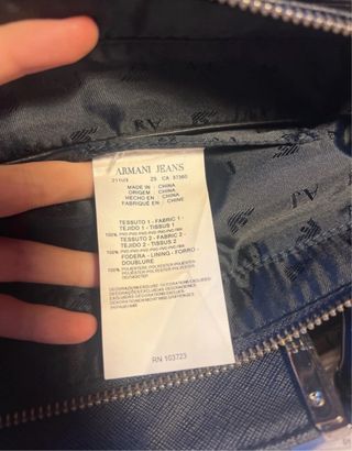 Bolso Armani Jeans Negro y Plateado