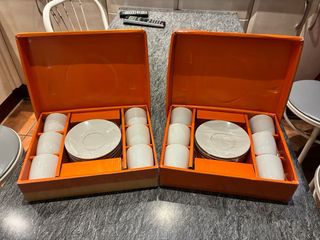 Juego 6 tazas café con plato