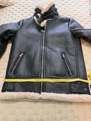 Chaqueta doble faz Zara Negra Beige