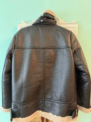 Chaqueta doble faz Zara Negra Beige