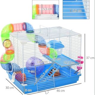 Jaula para hámster con tubos y accesorios