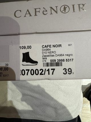 Botines Mujer CAFE NOIR Talla 39