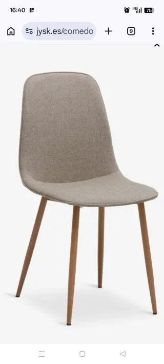 4 Sillas Comedor BISTRUP color Arena/Roble