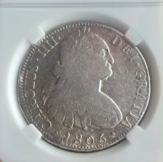 8 Reales Carlos IIII 1805 México Plata